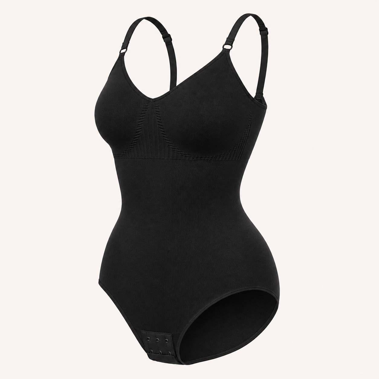 Tummy Control Waist Trainer Bodysuit product view in Black