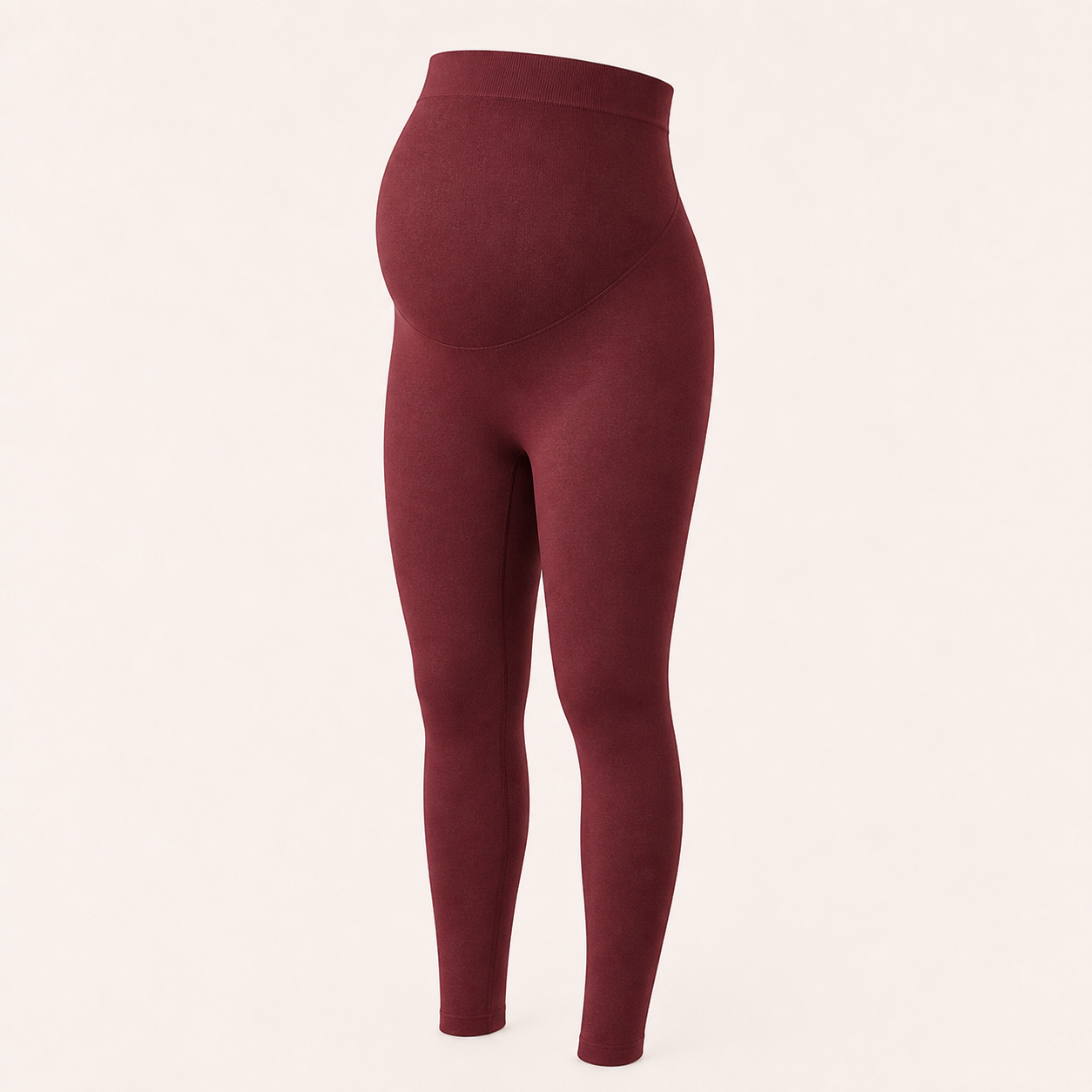 High-Waist Maternity Support Leggings Wine Red product view