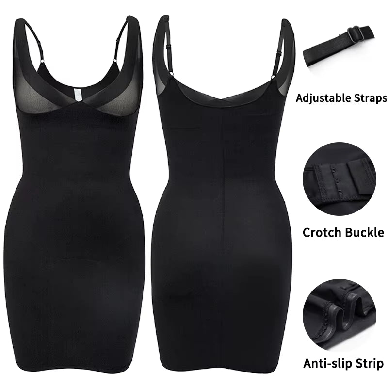 Women Sexy Full Slip Shapewear Dress Bodysuit Lingerie Body Shaper Slimming Underwear Female Tummy Control Waist Trainer XXXL