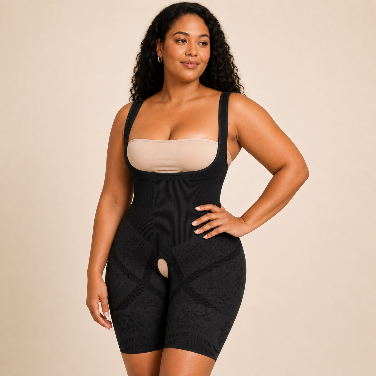 Full Body Shaper Slimming Bodysuit hero open bust view
