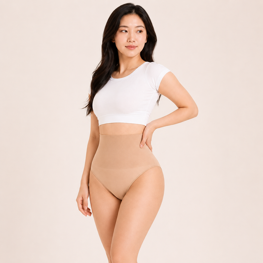 High-Waist Thong Shaping Panties hero front worn view