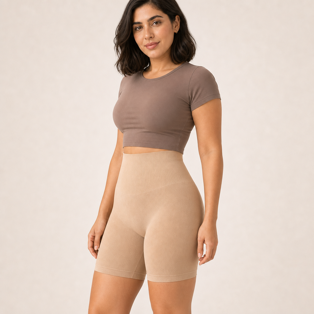 High-Waist Boyshort Shaping Shorts alternate front fit view