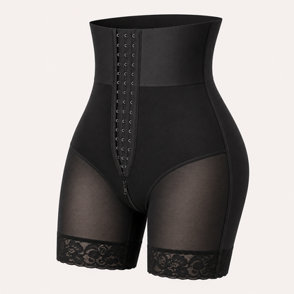 High-Waist Lace Butt Lifter Shorts product black wide band