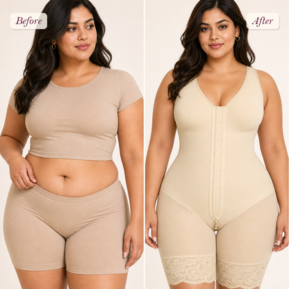 Shapelyfi Colombian Full Body Shapewear Faja - before and after fit comparison