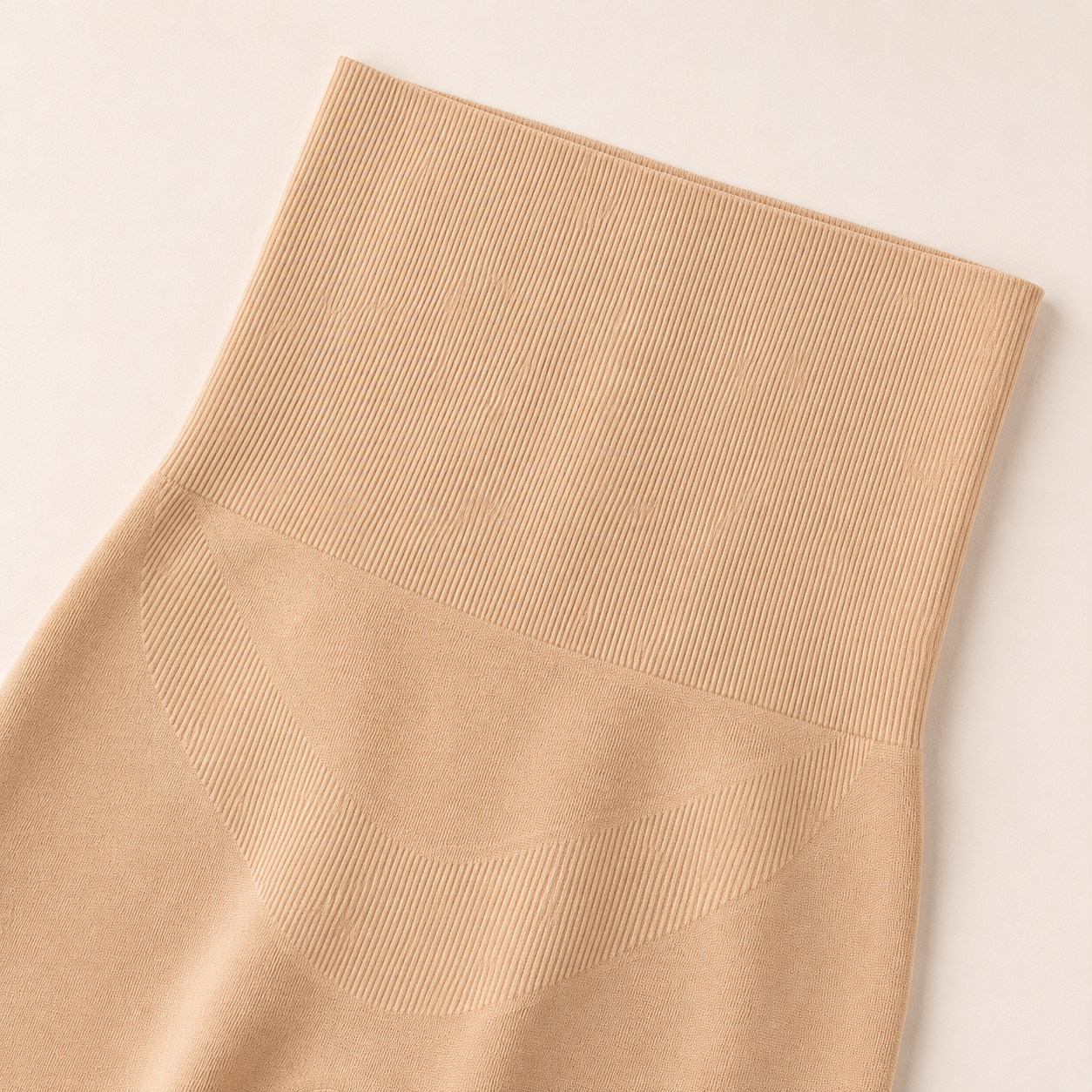 High-Waist Mid-Thigh Shaping Shorts material and waistband detail