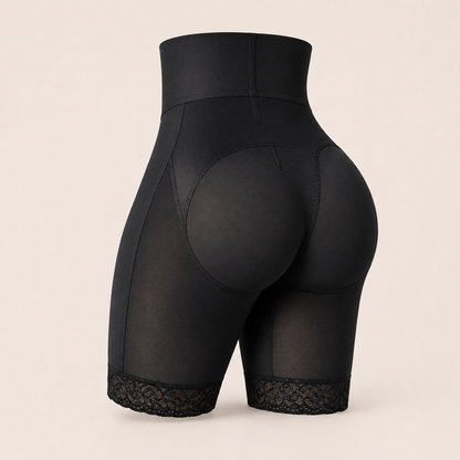 High-Waist Lace Butt Lifter Shorts rear lift support view