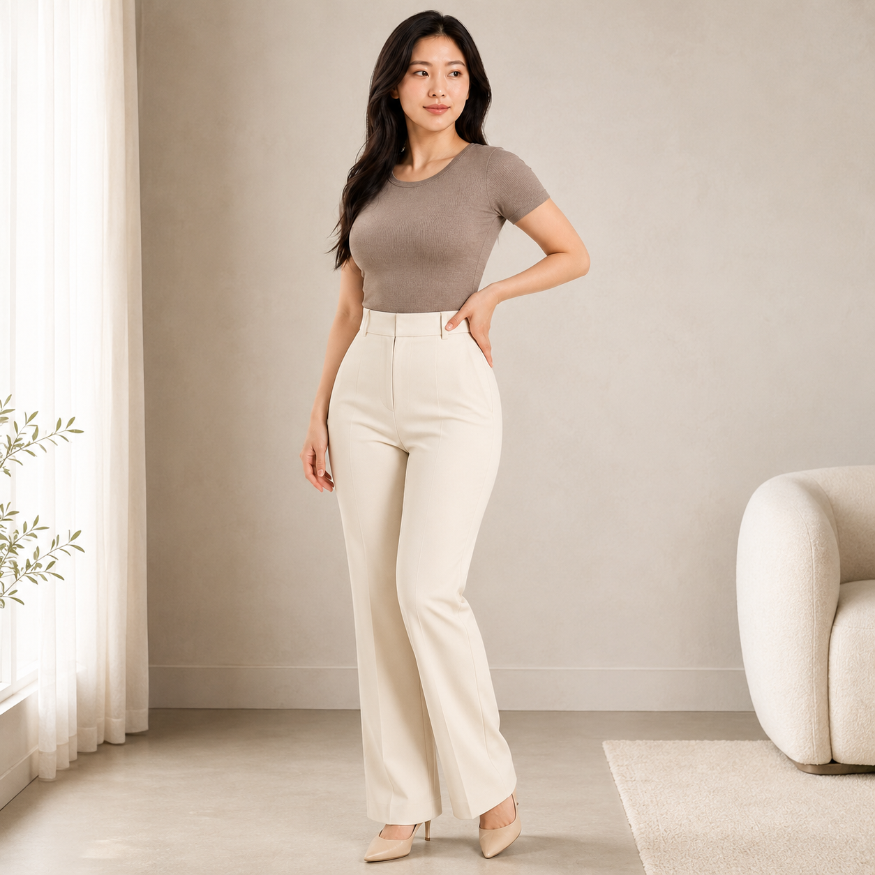 High-Waist Thong Shaping Panties lifestyle under-pants outfit view