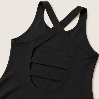 Seamless Full-Length Shaping Bodysuit black back strap detail