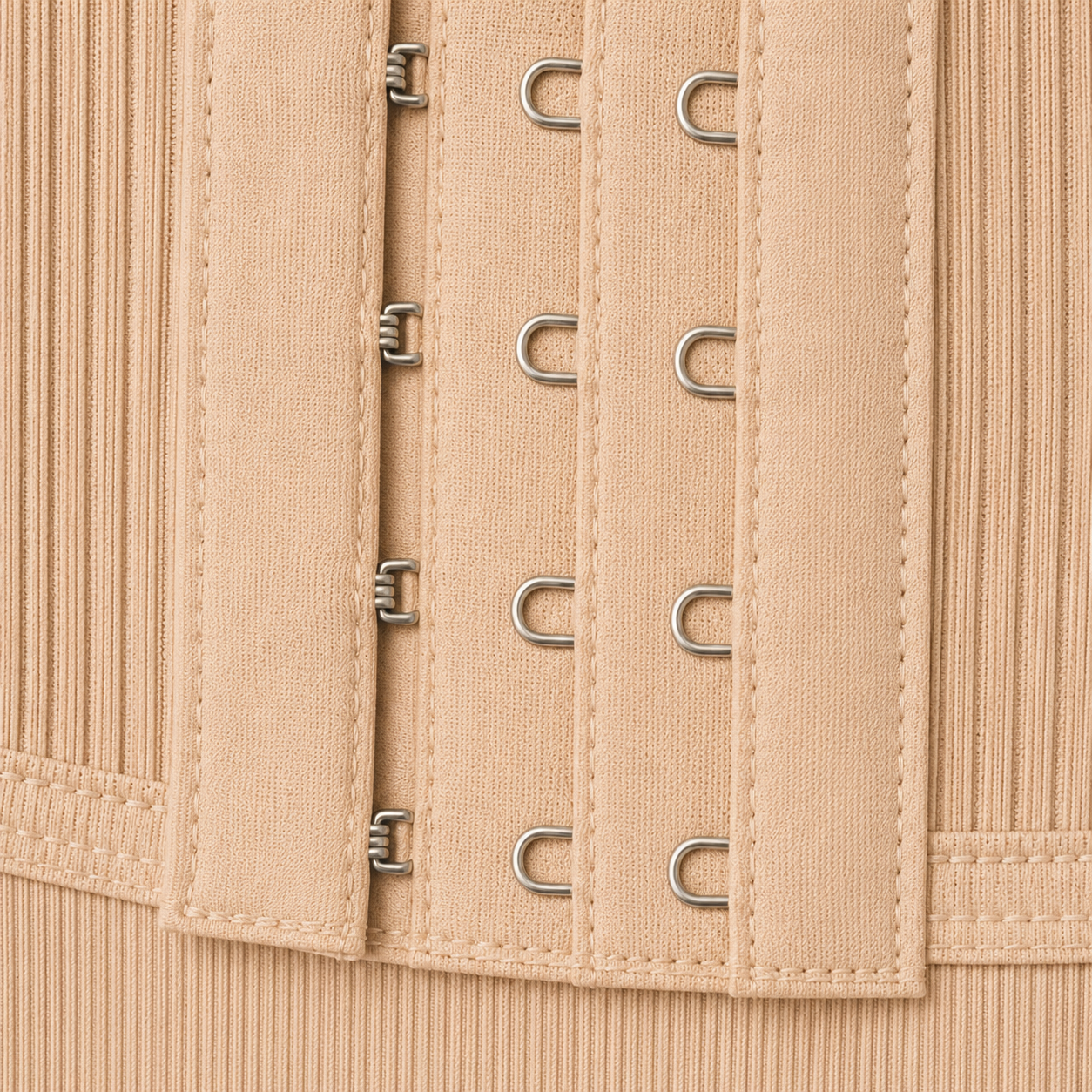 Zipper Waist Trainer Shaping Bodysuit zipper construction detail