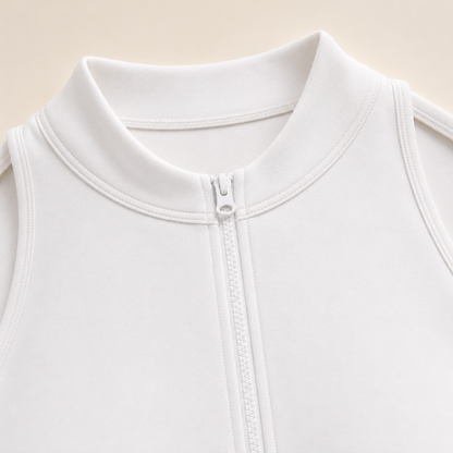 Zippered Shaping Yoga Jumpsuit zipper and fabric detail