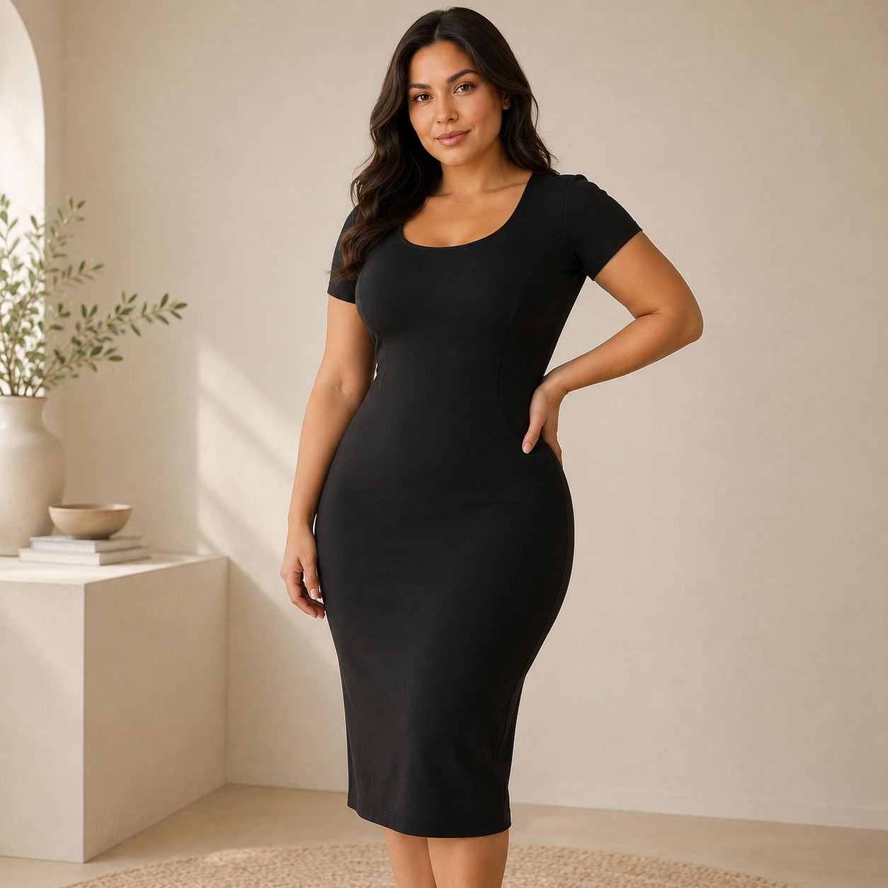 High-Waist Lace Butt Lifter Shorts lifestyle under dress