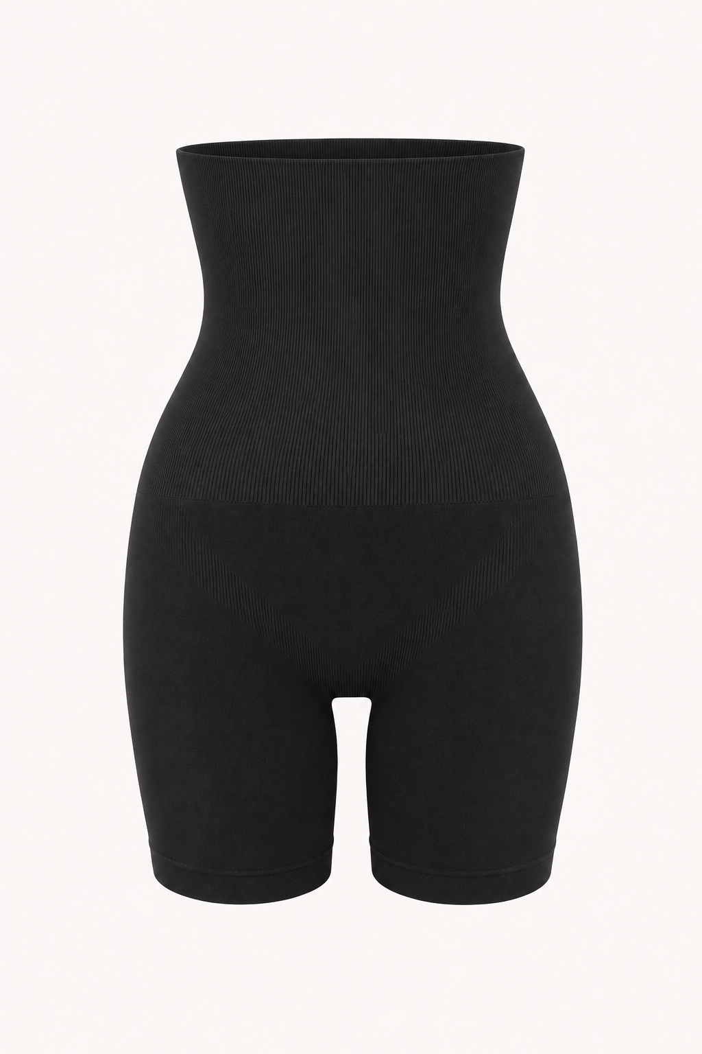 High-Waist Mid-Thigh Shaping Shorts Black product view