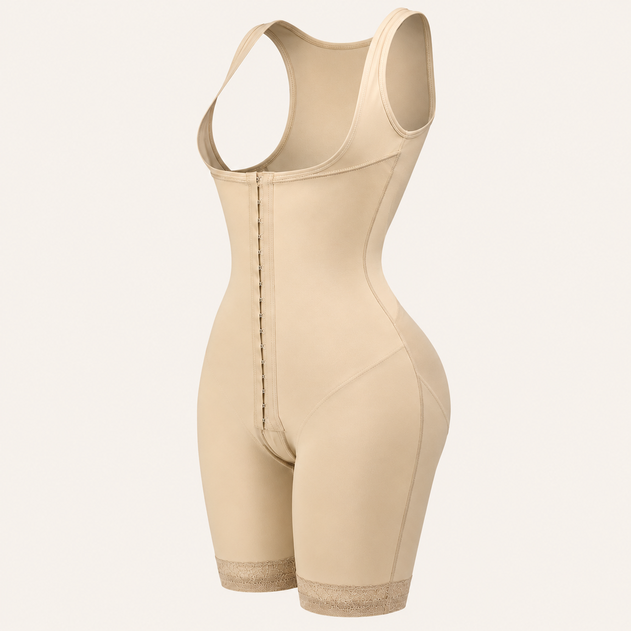 Knee-High Open Bust Compression Body Shaper product view in Warm Beige
