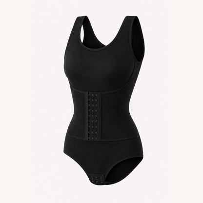 Zipper Waist Trainer Shaping Bodysuit product view in Black