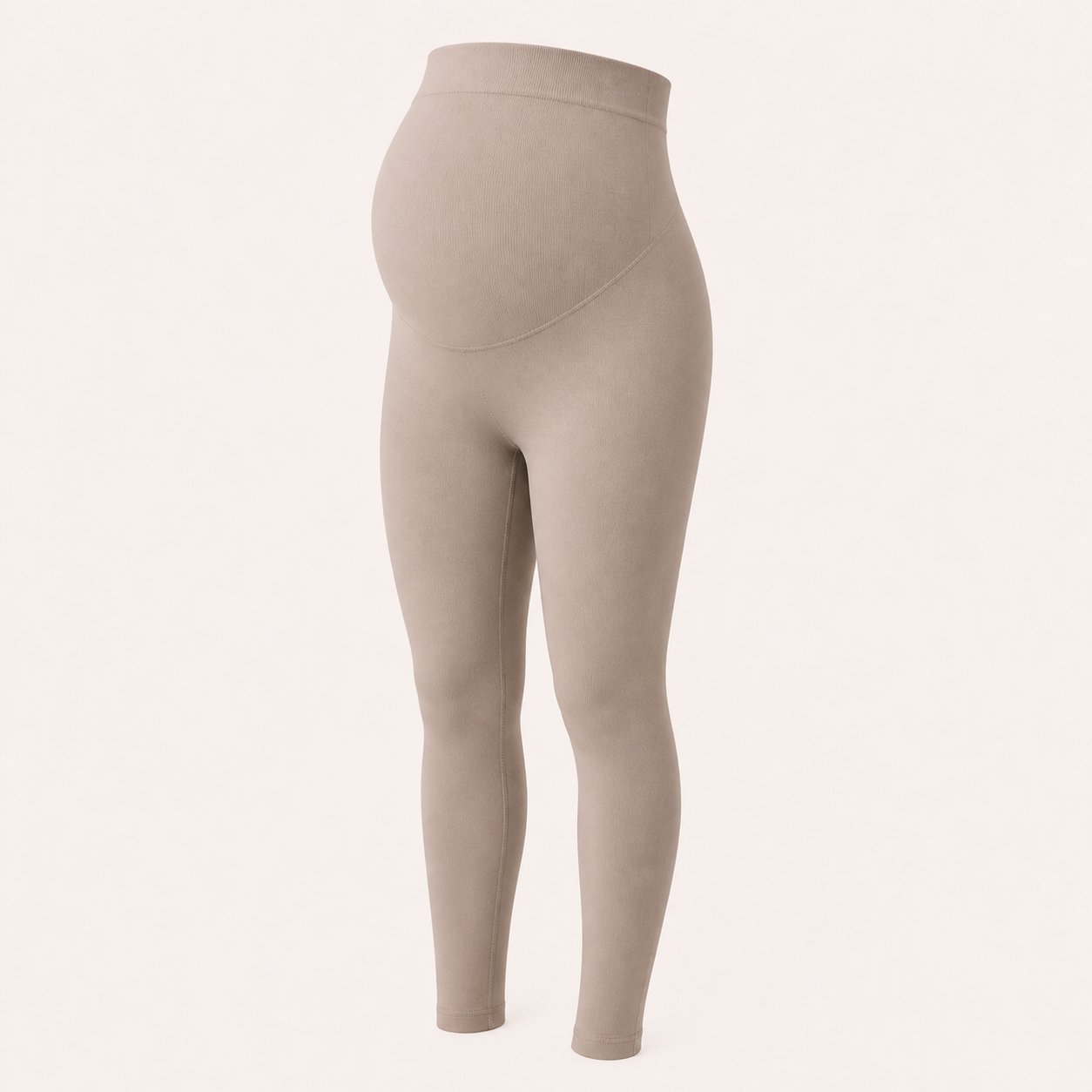 High-Waist Maternity Support Leggings Taupe Beige product view