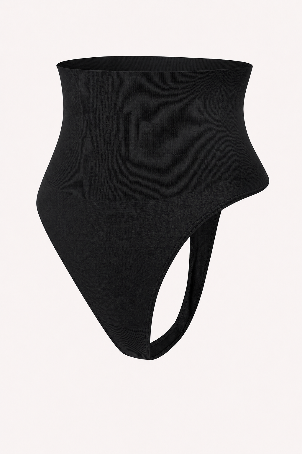 High-Waist Thong Shaping Panties Black product view