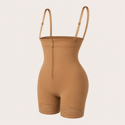 Open-Bust Tummy Control Compression Shaper Mocha product view