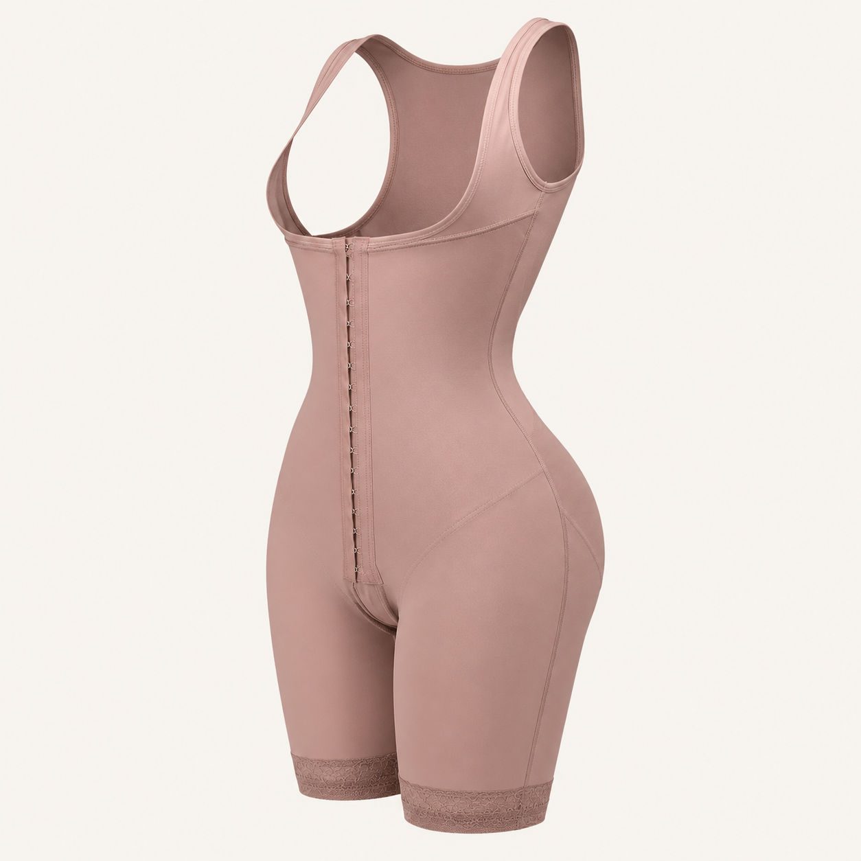 Knee-High Open Bust Compression Body Shaper product view in Rose Blush