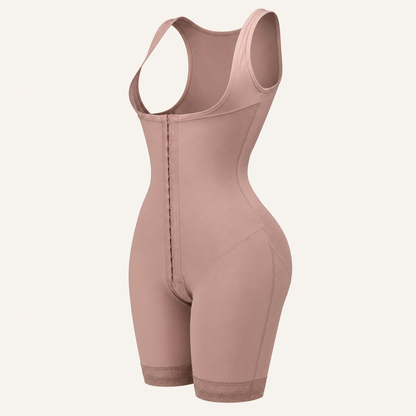 Knee-High Open Bust Compression Body Shaper product view in Rose Blush