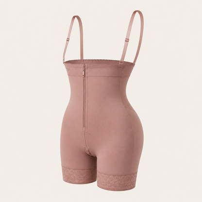Open-Bust Tummy Control Compression Shaper Soft Rose product view