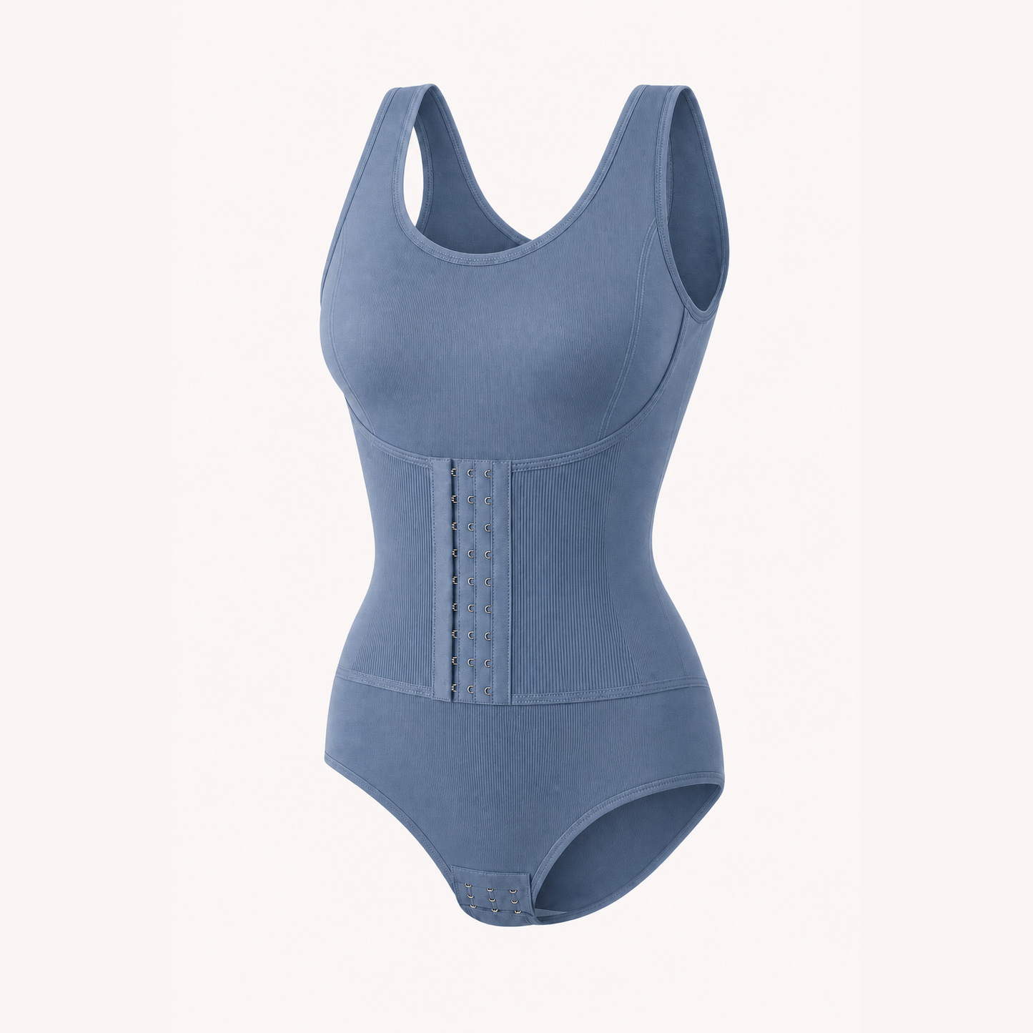 Zipper Waist Trainer Shaping Bodysuit product view in Blue