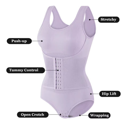 2025 New Bodysuit Shapewear with Zipper Belt Women Tummy Control Fajas Body Shaper Waist Trainer Slimming Cincher Corset Tops