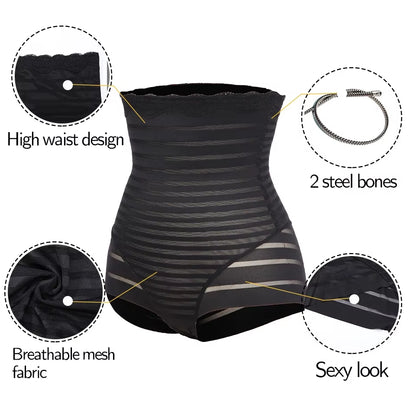 Women Body Shaper High Waist Sexy Briefs Slimming Underwear Butt Lifter Waist Trainer Tummy Control Panties Belly Girdle Panty