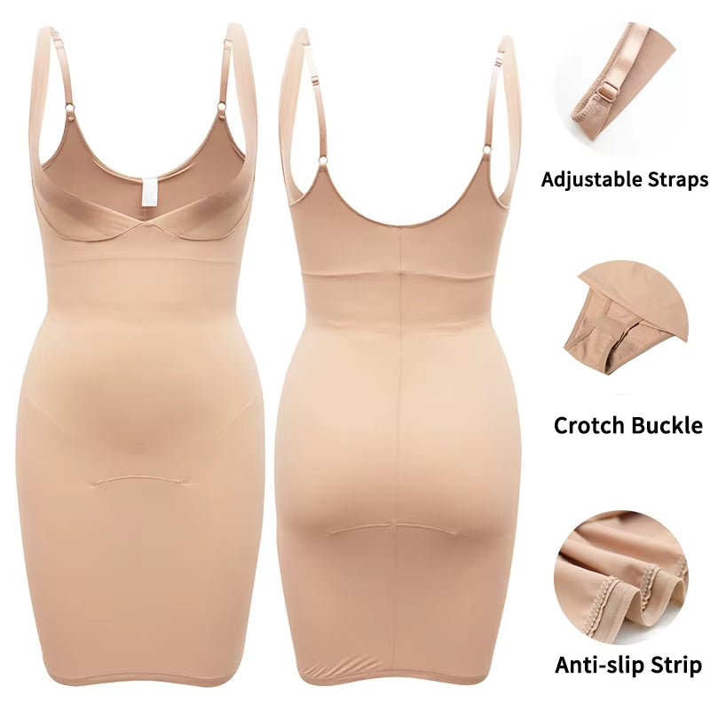Women Sexy Full Slip Shapewear Dress Bodysuit Lingerie Body Shaper Slimming Underwear Female Tummy Control Waist Trainer XXXL