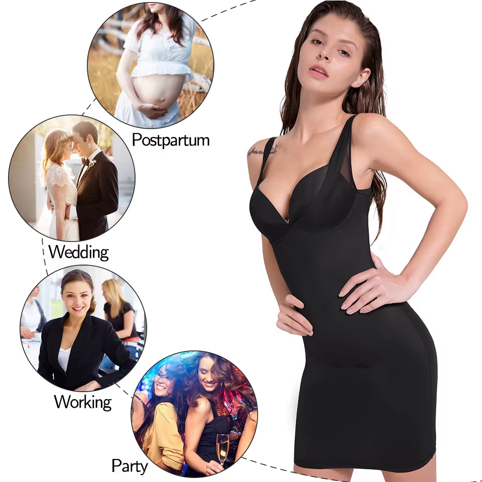Women Shaperwear Seamless Full Slips for under Dresses Tummy Control Underskirts Slimming Underwear Smooth Camisole Body Shaper